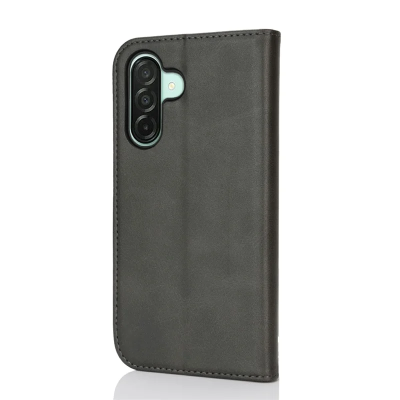 For Samsung Galaxy A26 5G Case PU Leather Calf Textured Magnetic Closing Smart Phone Cover - Black