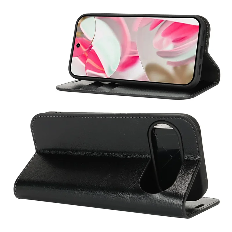 For Google Pixel 10 / 10 Pro Case Crazy Horse Texture Split Leather Wallet Phone Cover - Black