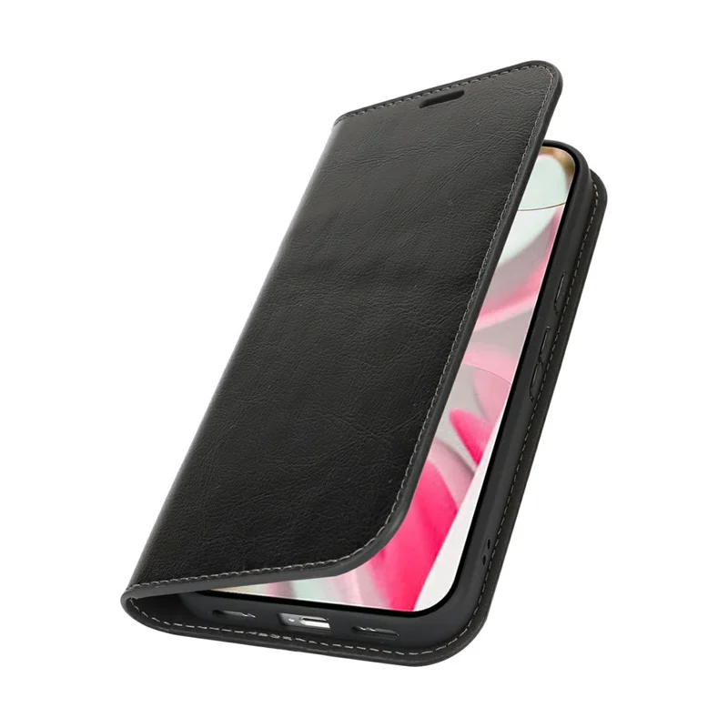 For Google Pixel 10 / 10 Pro Case Crazy Horse Texture Split Leather Wallet Phone Cover - Black