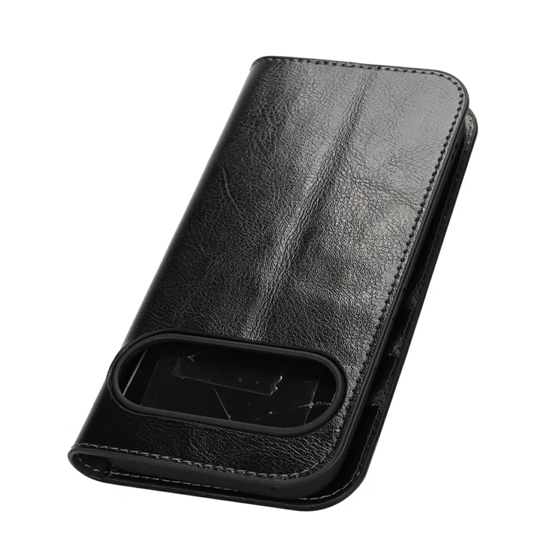 For Google Pixel 10 / 10 Pro Case Crazy Horse Texture Split Leather Wallet Phone Cover - Black