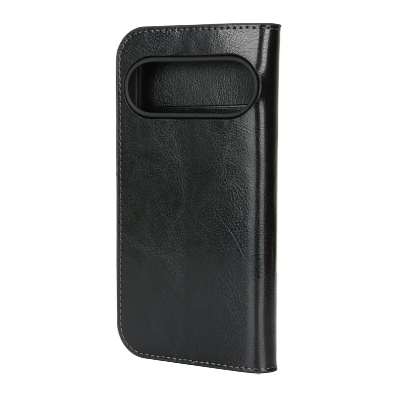 For Google Pixel 10 / 10 Pro Case Crazy Horse Texture Split Leather Wallet Phone Cover - Black