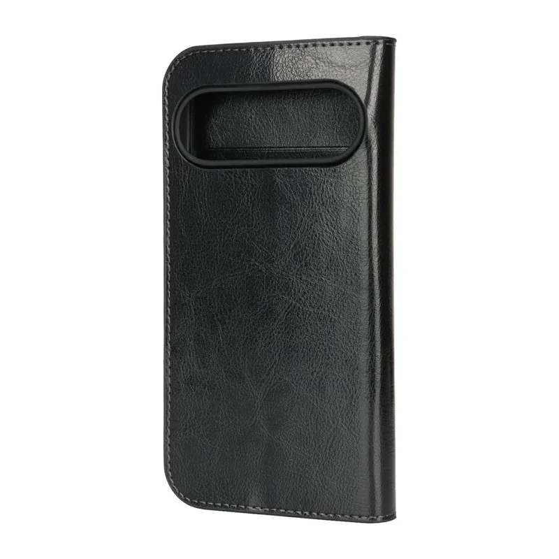 For Google Pixel 10 Pro XL Case Crazy Horse Texture Split Leather Wallet Phone Cover - Black