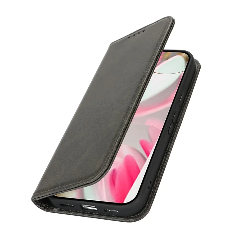 Capa para Google Pixel 10 / 10 Pro em Couro PU Texturizado de Bezerro com Fechamento Magnético para Smartphone - Preto