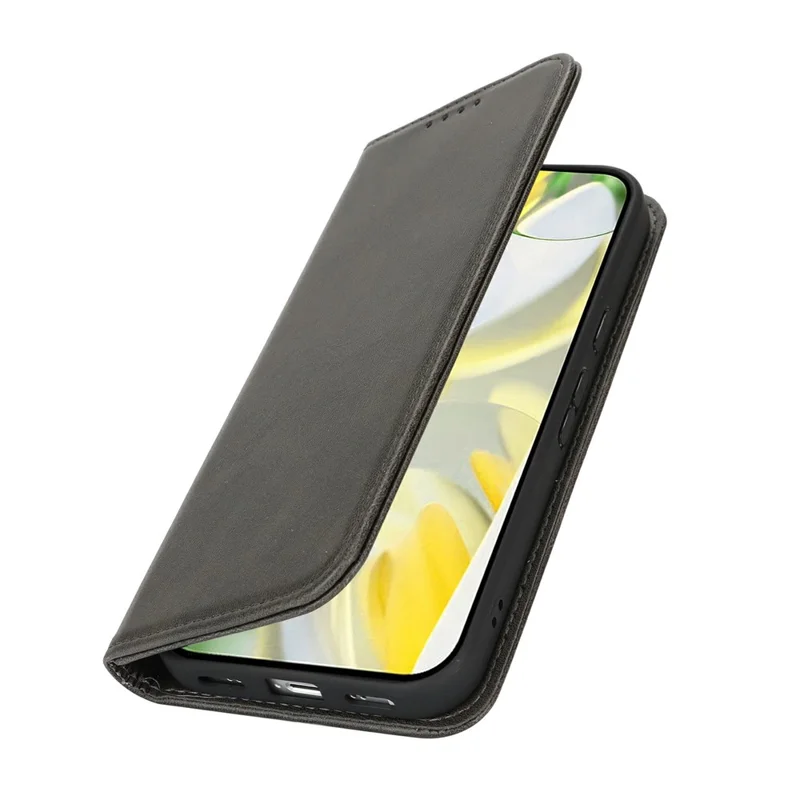Capa para Google Pixel 10 Pro XL em Couro PU Texturizado de Bezerro com Fechamento Magnético para Smartphone - Preto