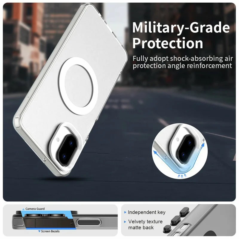 Cover per Samsung Galaxy A07 Compatibile con MagSafe Antiurto Ibrido per Retro Telefono - Bianco