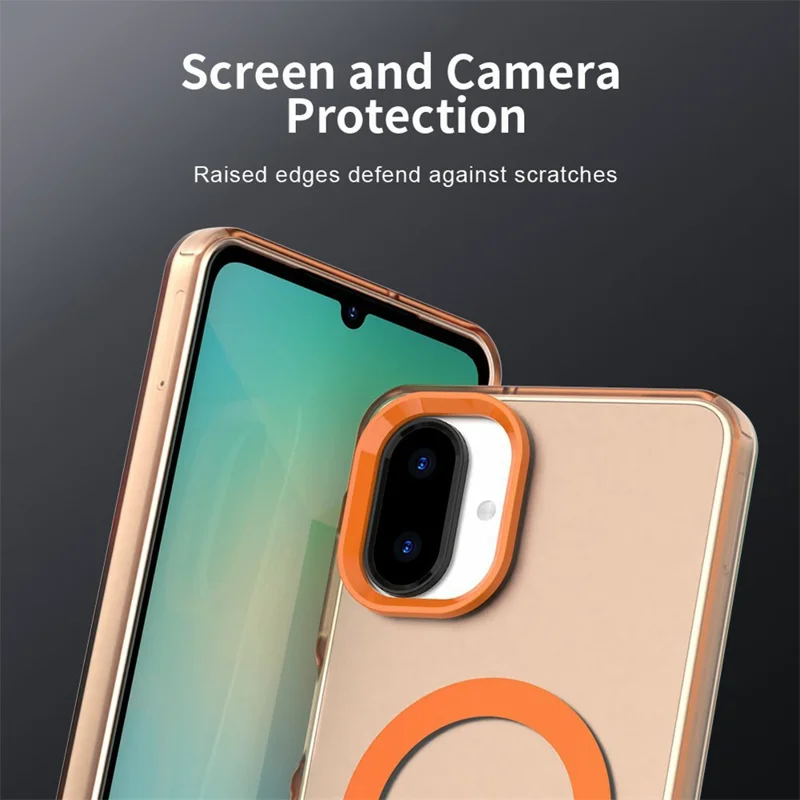 For Samsung Galaxy A07 4G Case Compatible with MagSafe Anti Drop Hybrid Phone Back Cover - Orange