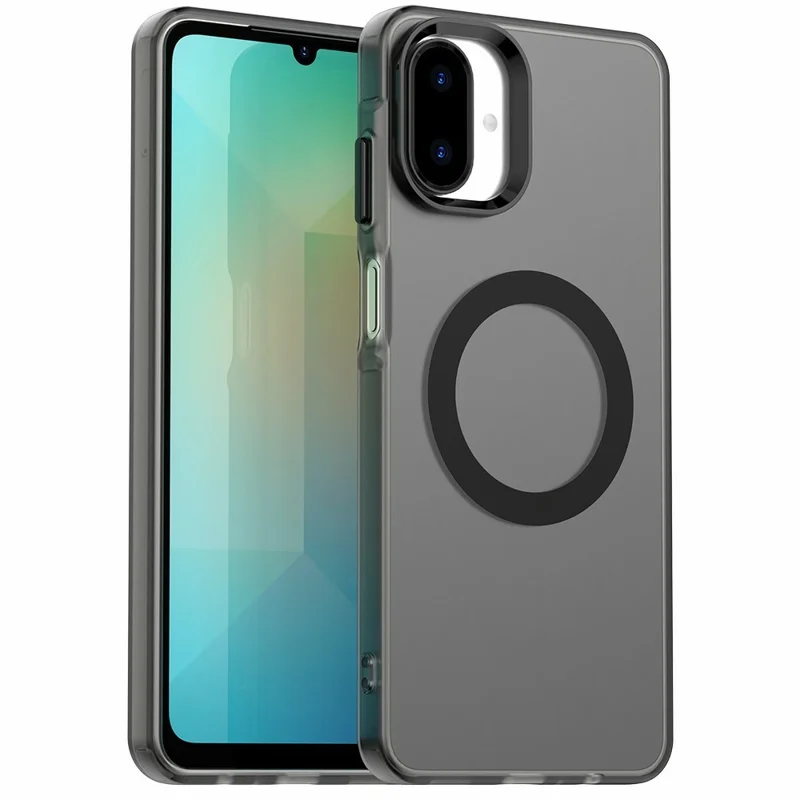 For Samsung Galaxy A07 4G Magnetic Case Anti Drop Hybrid Phone Back Cover - Black