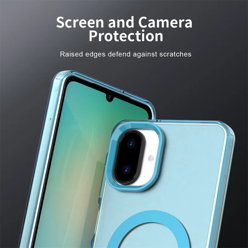 For Samsung Galaxy A07 4G Magnetic Case Anti Drop Hybrid Phone Back Cover - Blue