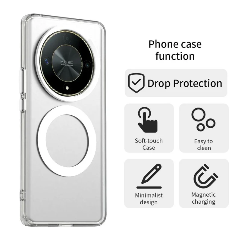 Capa Híbrida para Honor Magic6 Lite 5G / X9 5G / X9b 5G / X50 5G Antichoque para Celular Compatível com MagSafe - Branco