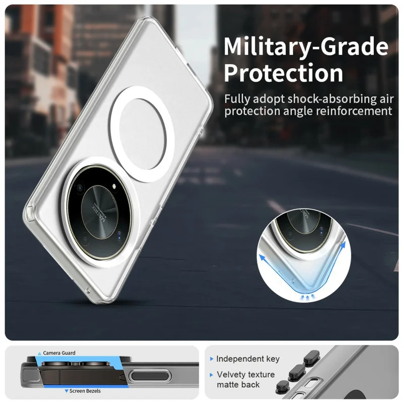 Capa Híbrida para Honor Magic6 Lite 5G / X9 5G / X9b 5G / X50 5G Antichoque para Celular Compatível com MagSafe - Branco
