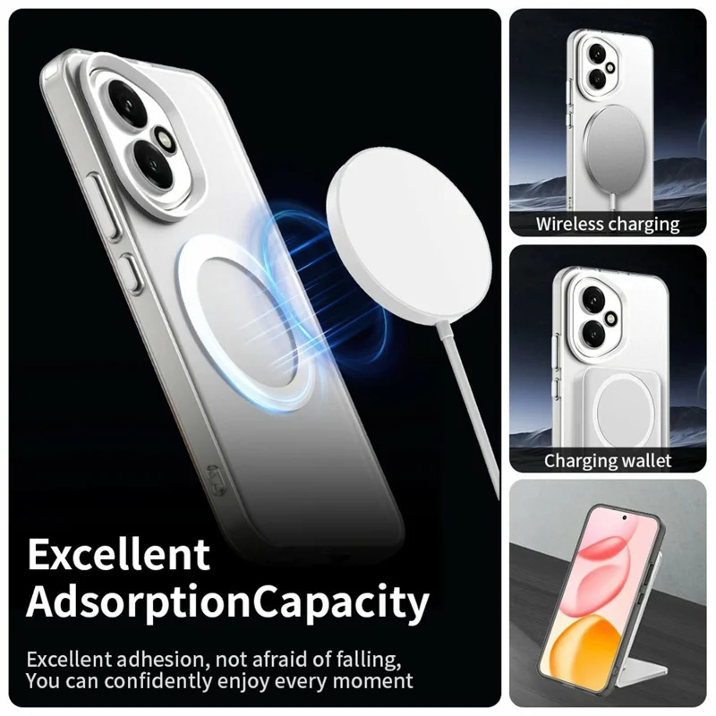 For Honor 400 5G (Global) Case Compatible with MagSafe Anti Drop Hybrid Phone Back Cover - White