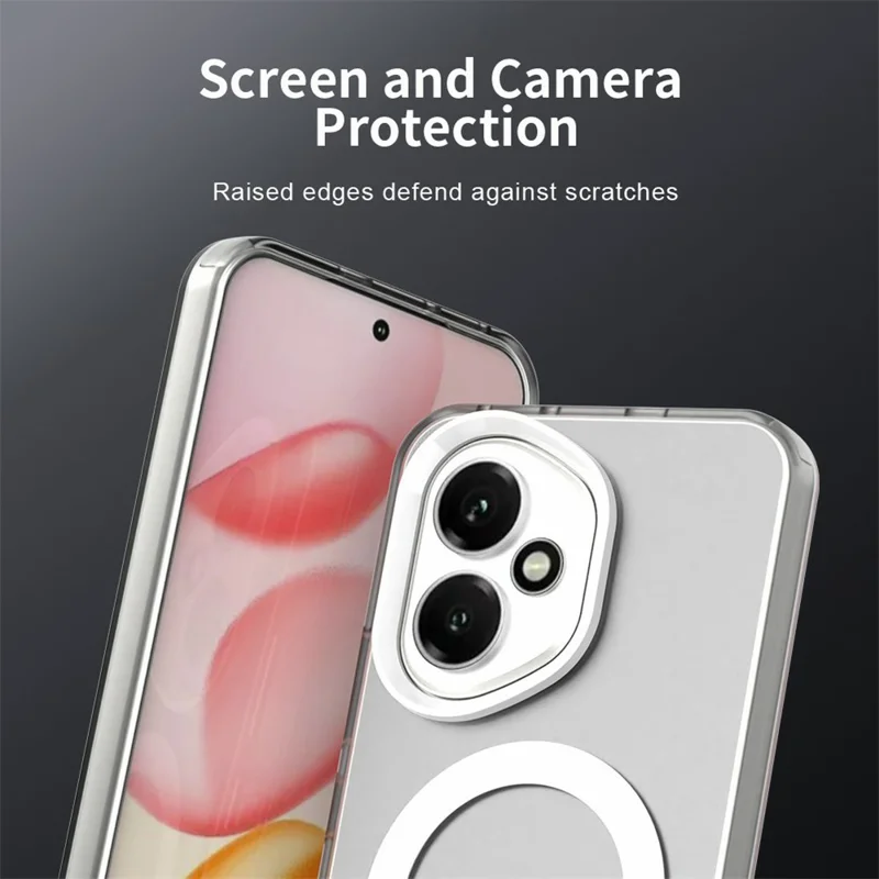 For Honor 400 5G (Global) Case Compatible with MagSafe Anti Drop Hybrid Phone Back Cover - White