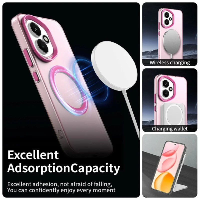 For Honor 400 5G (Global) Magnetic Case Anti Drop Hybrid Phone Back Cover - Red