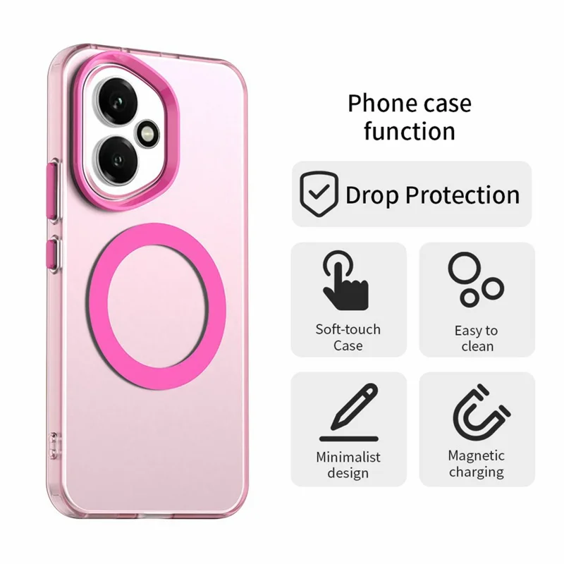 For Honor 400 5G (Global) Magnetic Case Anti Drop Hybrid Phone Back Cover - Red