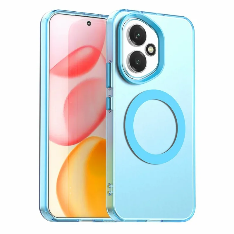 For Honor 400 5G (Global) Magnetic Case Anti Drop Hybrid Phone Back Cover - Blue