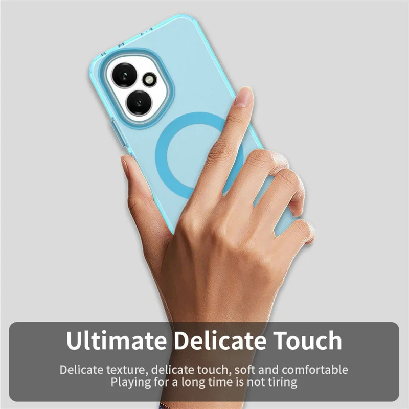 For Honor 400 5G (Global) Magnetic Case Anti Drop Hybrid Phone Back Cover - Blue