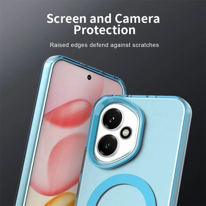 For Honor 400 5G (Global) Magnetic Case Anti Drop Hybrid Phone Back Cover - Blue