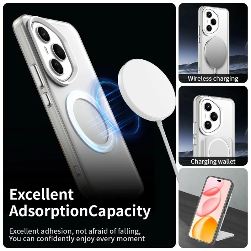 For Honor 400 Pro 5G (Global) Case Compatible with MagSafe Anti Drop Hybrid Phone Back Cover - White