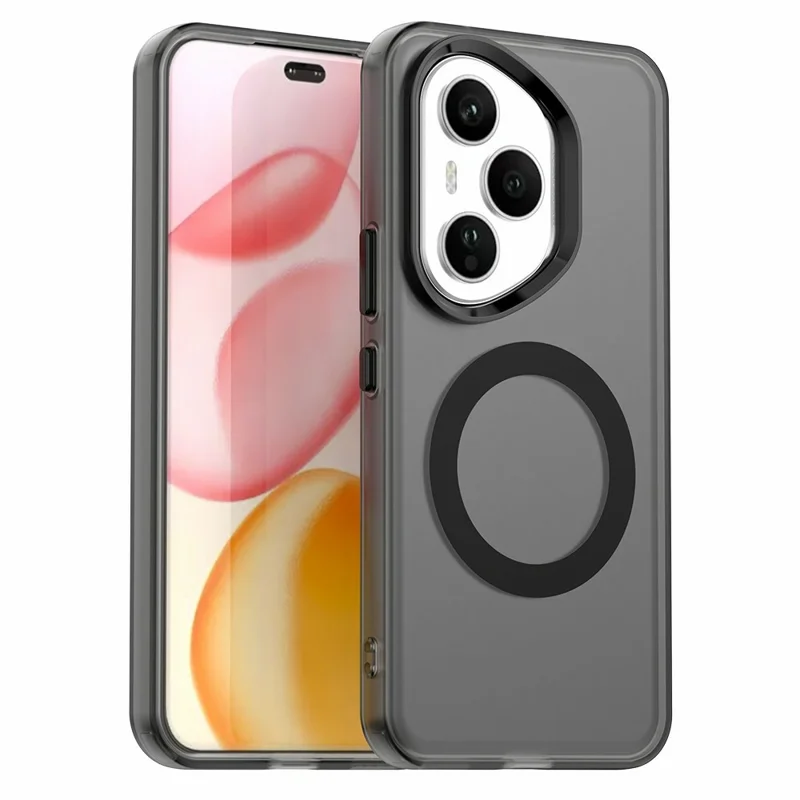 For Honor 400 Pro 5G (Global) Magnetic Case Anti Drop Hybrid Phone Back Cover - Black