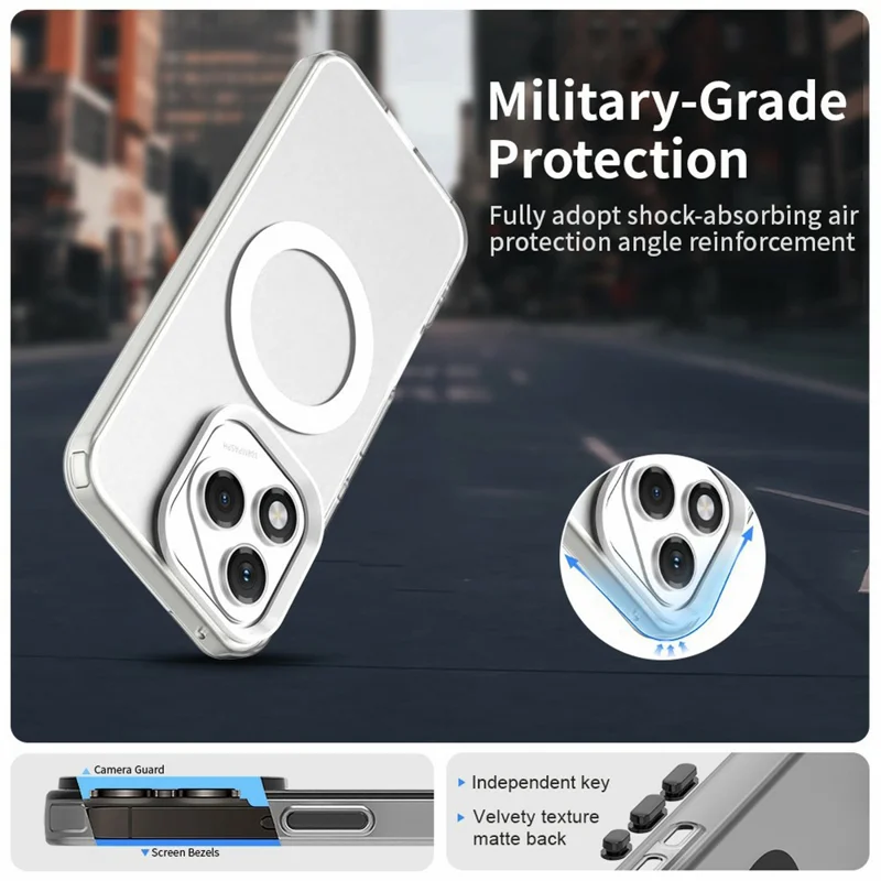 Coque 5G For Honor 400 Lite Compatible avec MagSafe Coque de téléphone hybride anti-chute - Blanc