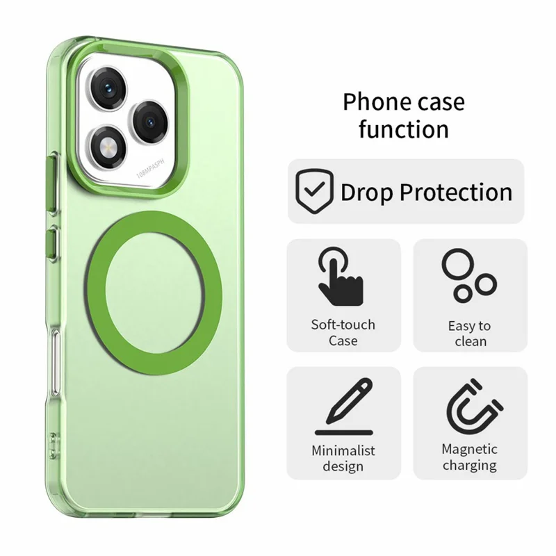 For Honor 400 Lite 5G Magnetic Case Anti Drop Hybrid Phone Back Cover - Green