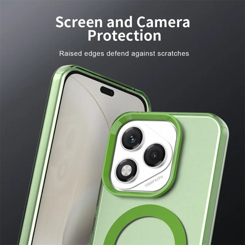 For Honor 400 Lite 5G Magnetic Case Anti Drop Hybrid Phone Back Cover - Green