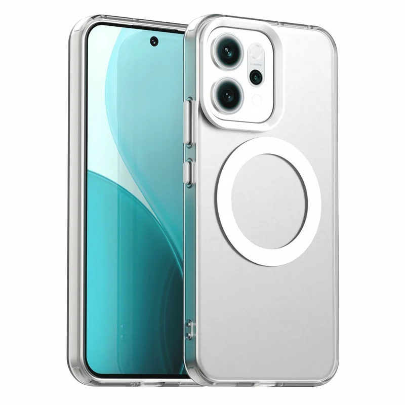 Für Oppo Reno14 5G (Global) Hülle Kompatibel mit MagSafe Stoßfeste Hybrid Handyrückseite - Weiß