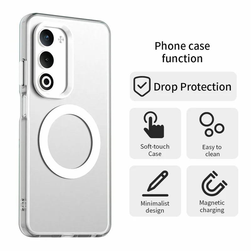Étui Oppo A5 5G Compatible avec MagSafe Antichoc Hybride pour Téléphone - Blanc