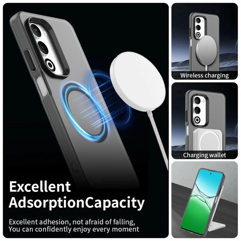 For Oppo A5 5G Case Compatible with MagSafe Anti Drop Hybrid Phone Back Cover - Black
