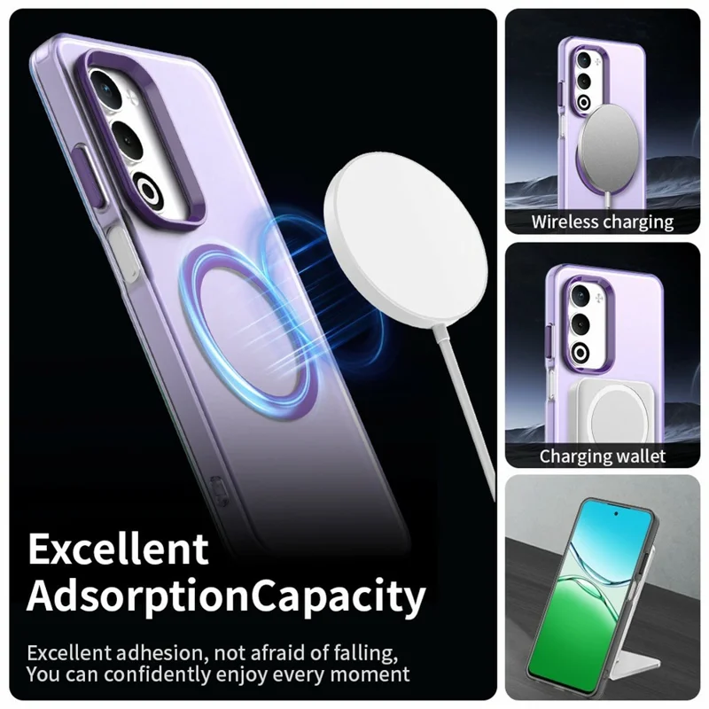 For Oppo A5 5G Case Compatible with MagSafe Anti Drop Hybrid Phone Back Cover - Purple