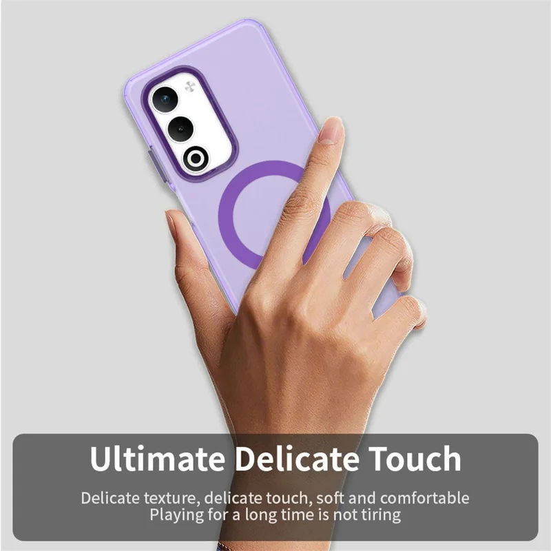For Oppo A5 5G Case Compatible with MagSafe Anti Drop Hybrid Phone Back Cover - Purple