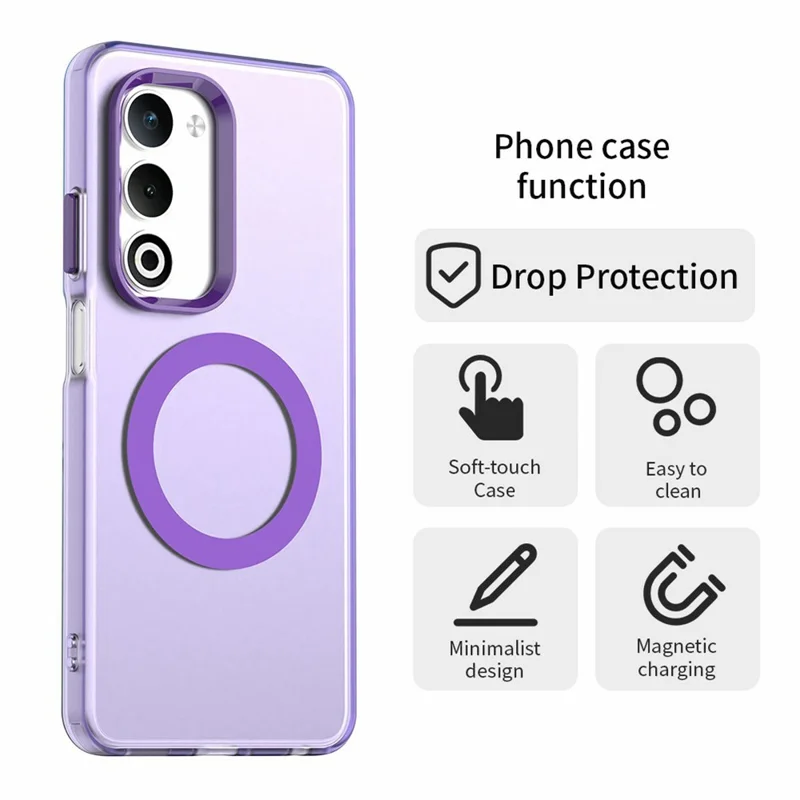 For Oppo A5 5G Case Compatible with MagSafe Anti Drop Hybrid Phone Back Cover - Purple