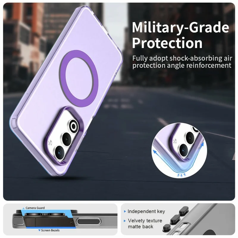 For Oppo A5 5G Case Compatible with MagSafe Anti Drop Hybrid Phone Back Cover - Purple