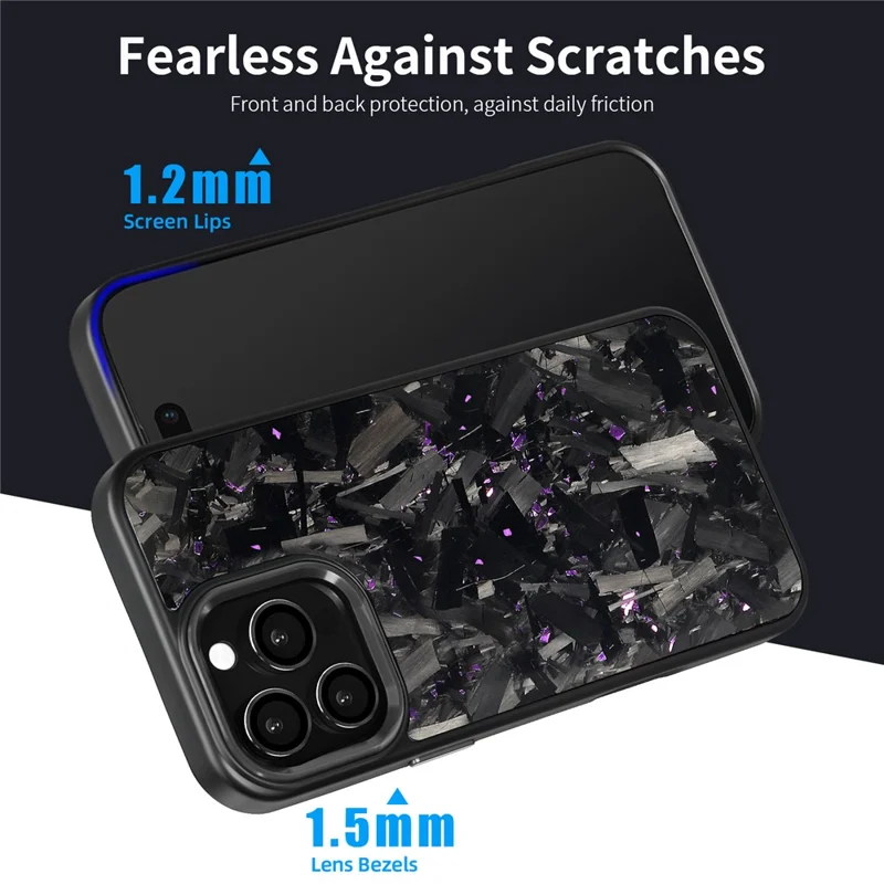 For iPhone 16 Pro Magnetic Case Large Texture Aramid Fiber + TPU Phone Cover with Metal Lens Frame - Black Lens Frame + Black