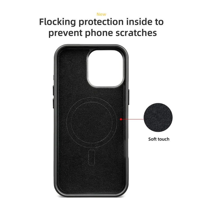 For iPhone 16 Pro Magnetic Case Large Texture Aramid Fiber + TPU Phone Cover with Metal Lens Frame - Black Lens Frame + Black