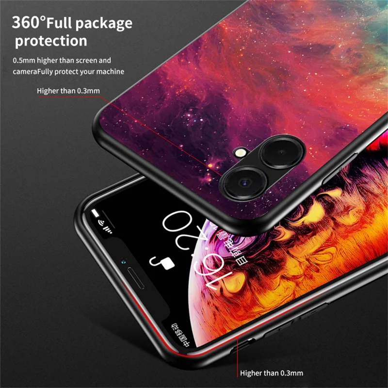 For Samsung Galaxy A07 4G Case Starry Sky Pattern Tempered Glass Phone Cover - Color Starry Sky