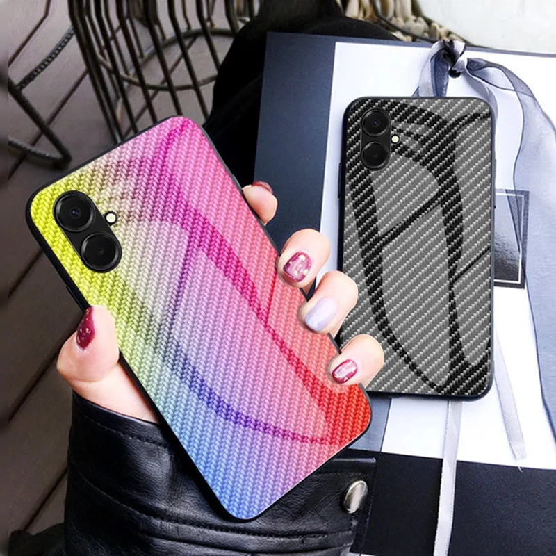 For Samsung Galaxy A07 4G Case Tempered Glass Shockproof Phone Cover - Colorful Fiber