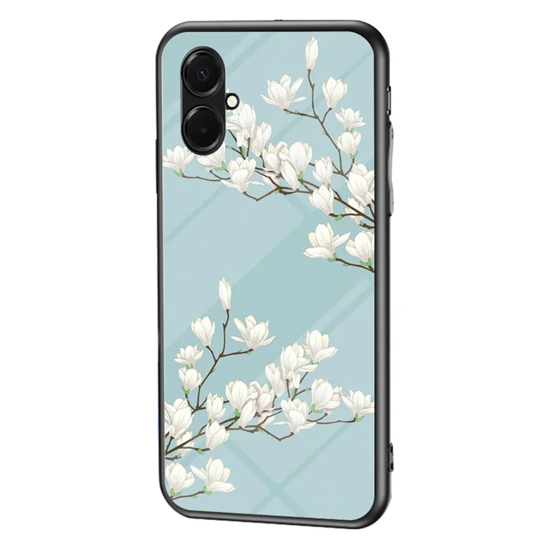 For Samsung Galaxy A07 4G Case Floral Pattern TPU + Tempered Glass Protective Phone Cover - Gardenias