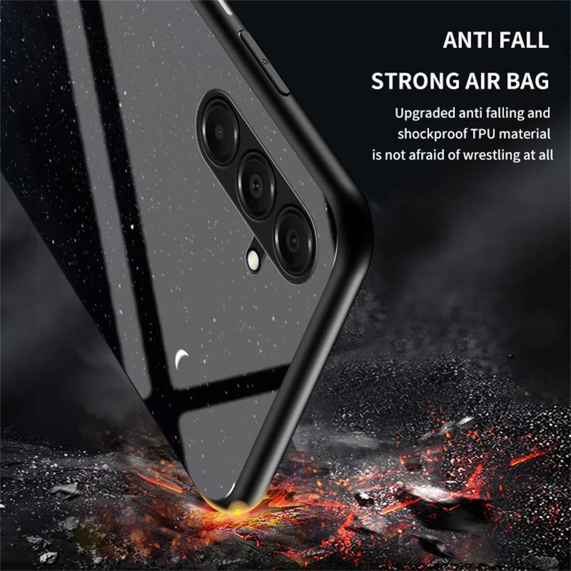 For Samsung Galaxy A17 5G / A17 4G / A26 5G Case Starry Sky Pattern Tempered Glass Phone Cover - Scattering Starry