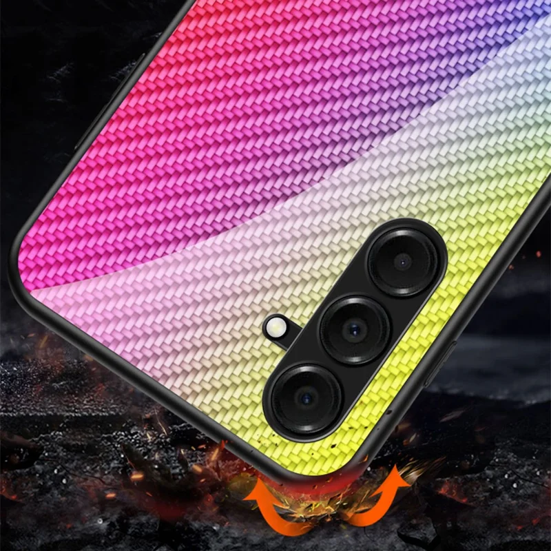 Capa para Samsung Galaxy A17 com Vidro Temperado à Prova de Choque - Fibra Azul