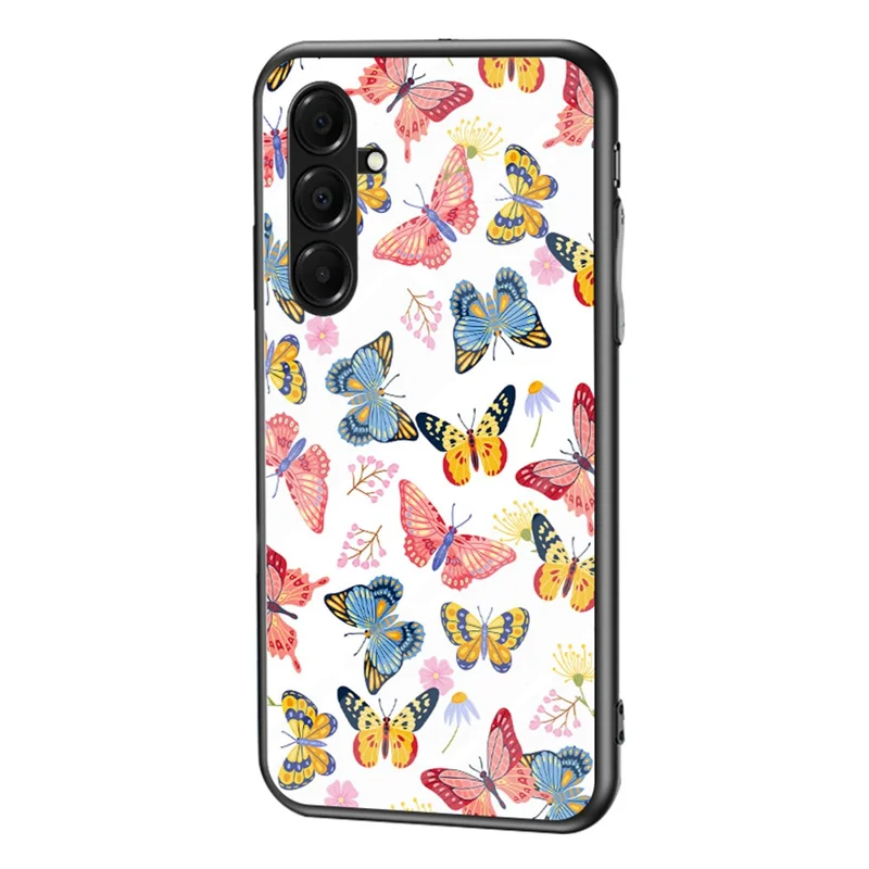 Pour Samsung Galaxy A17 Étui Motif Papillon TPU + Verre Trempé Coque de Protection pour Téléphone - Papillon Coloré