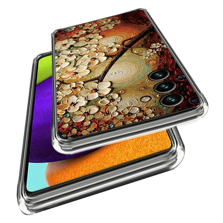 For Samsung Galaxy A14 5G / A14 4G Pattern Printing IMD Soft TPU Case Scratch-resistant Protective Phone Cover - Flower