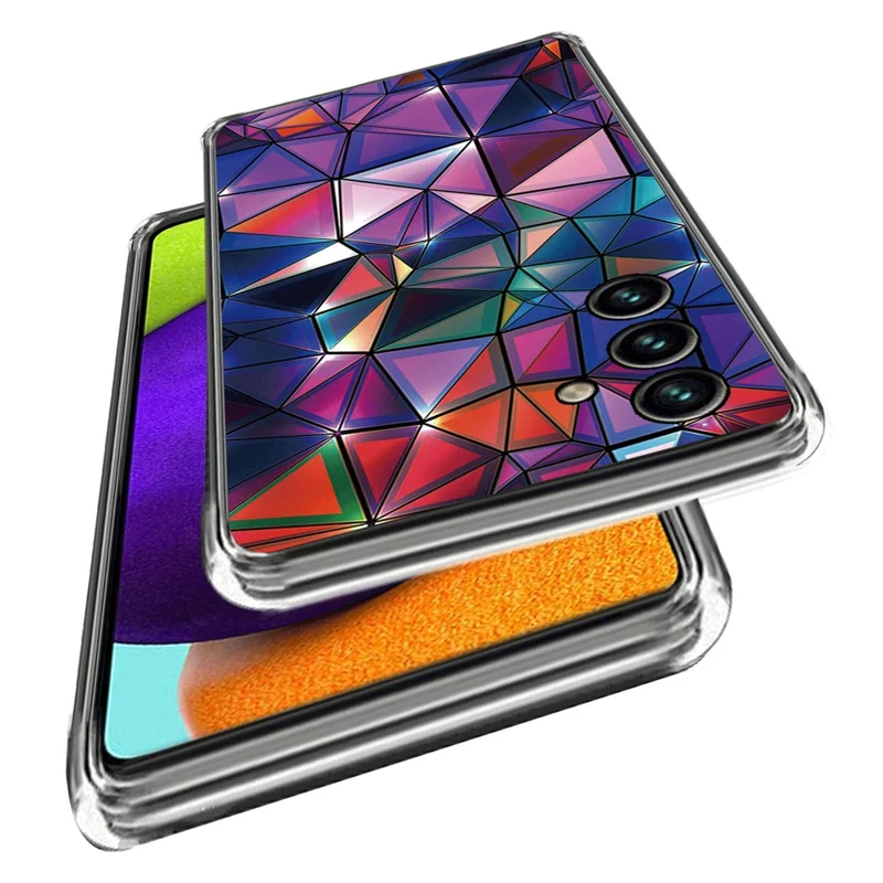 For Samsung Galaxy A14 5G / A14 4G Pattern Printing IMD Soft TPU Case Scratch-resistant Protective Phone Cover - Triangle