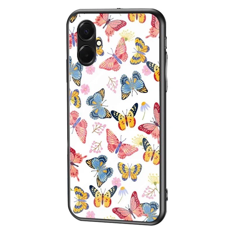 For Samsung Galaxy A07 4G Case Butterfly Pattern TPU + Tempered Glass Protective Phone Cover -  Colorful Butterfly