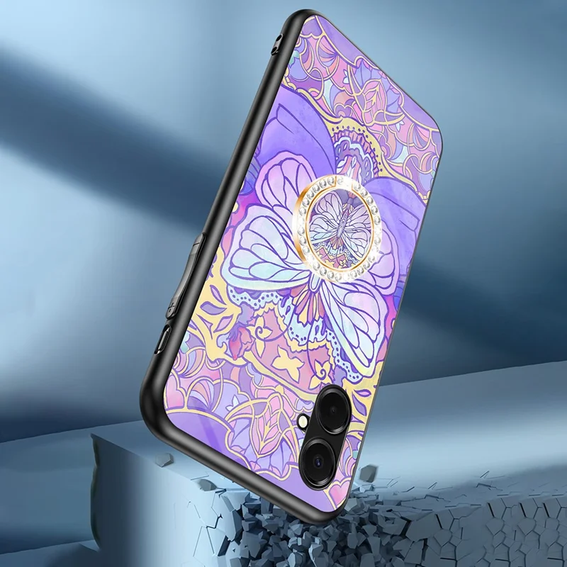 For Samsung Galaxy A07 4G Case Butterfly Pattern TPU + Tempered Glass Protective Phone Cover -  Colorful Butterfly