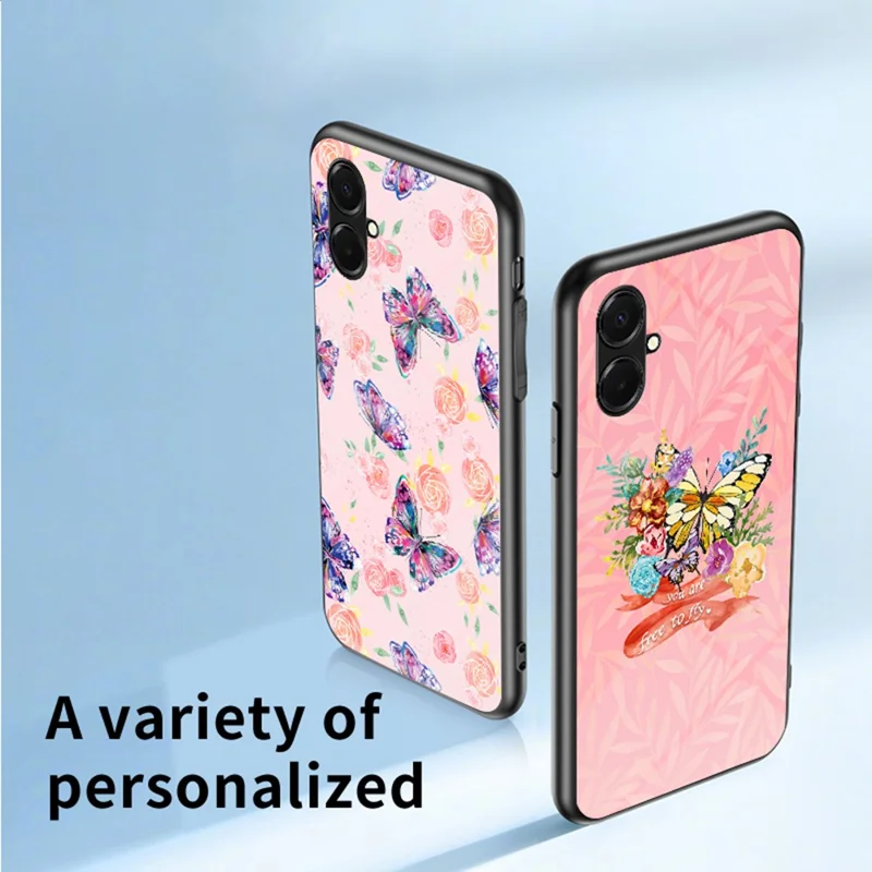 For Samsung Galaxy A07 4G Case Butterfly Pattern TPU + Tempered Glass Protective Phone Cover -  Colorful Butterfly