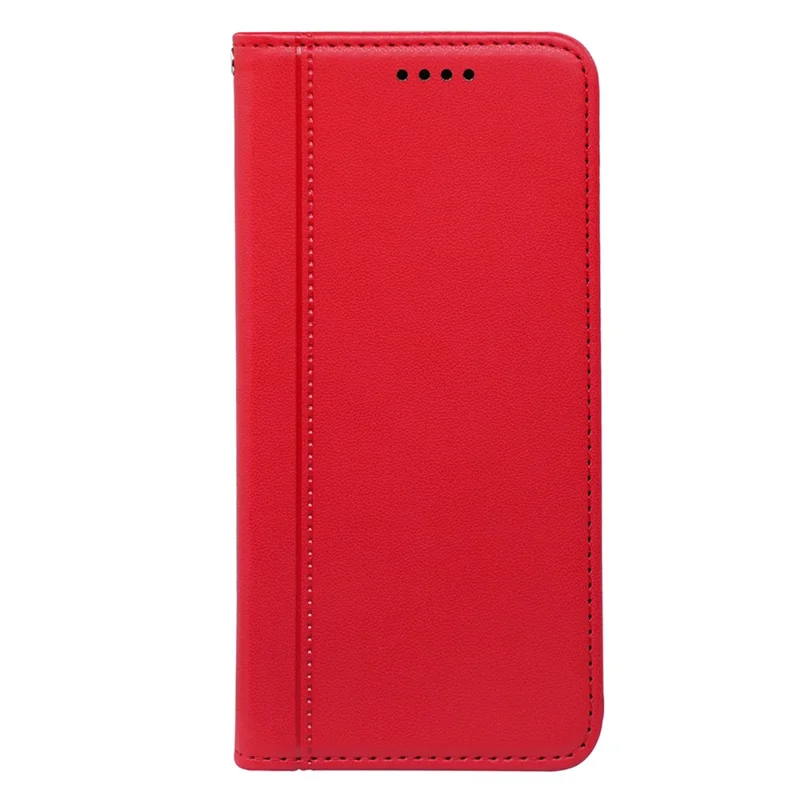 For OnePlus 13T 5G Wallet Case Magnetic Closing PU Leather Phone Cover with Wrist Strap - Red