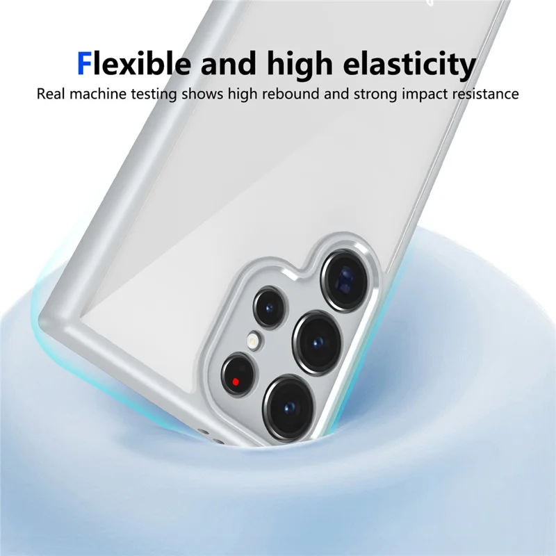 For Samsung Galaxy S24 Ultra Case Matte Skin Touch Clear PC + TPU Shockproof Phone Back Cover - Grey