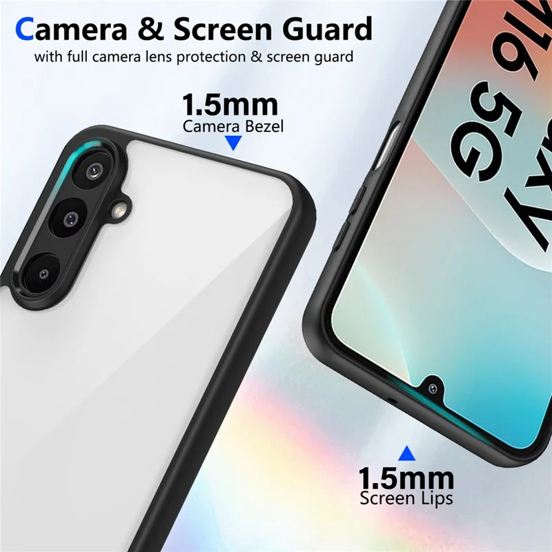 Чехол для Samsung Galaxy M16 5G / F16 5G с матовой поверхностью и противоударной защитой из прозрачного поликарбоната + TPU - Черный