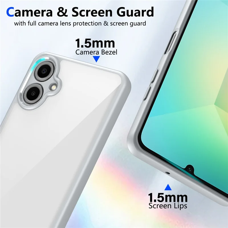 Cover per Samsung Galaxy A06 4G Custodia Opaca Effetto Soft-Touch Trasparente PC + TPU Antiurto per Retro Telefono - Grigio